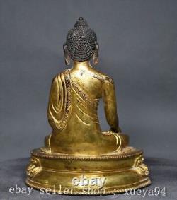 7.8 Chinese Bronze Gilt Buddhism Shakyamuni Sakyamuni Amitabha Buddha Statue