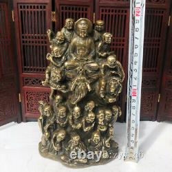 7.8 Chinese antiques Qianlong Year System Pure copper Eighteen Arhats statue