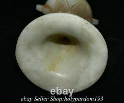 7.8 Old Chinese White Jade Carving Dynasty Palace Water Vessel Zun Bottle Vase