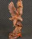 7-inch Chinese Square Wood 100% Handmade Eagle Sculpture Collection