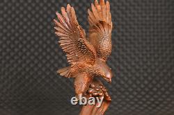 7-Inch Chinese Square Wood 100% Handmade Eagle Sculpture Collection