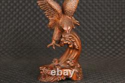 7-Inch Chinese Square Wood 100% Handmade Eagle Sculpture Collection