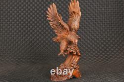 7-Inch Chinese Square Wood 100% Handmade Eagle Sculpture Collection