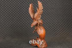 7-Inch Chinese Square Wood 100% Handmade Eagle Sculpture Collection