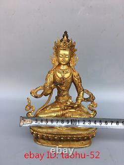 8.2Rare Chinese antiques Tibetan Buddhism bronze gilt Vajrasari Buddha Statue