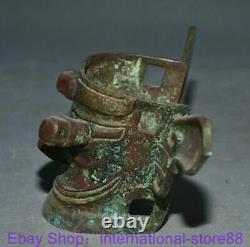 8.2 Antique Old Chinese Bronze Ware Dynasty Palace Sanxingdui Head Face Mask