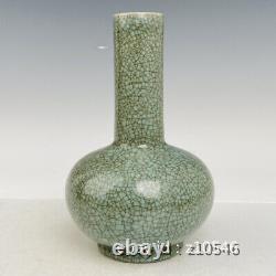8.2 Chinese antiques Ru Kiln Porcelain Engraved poem Celestial sphere bottle