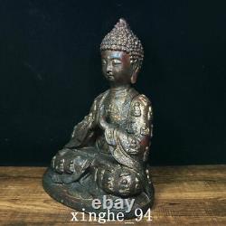 8.3 Antique Chinese dynasty Temple Tibetan Buddhism bronze gilt Buddha statue