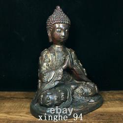 8.3 Antique Chinese dynasty Temple Tibetan Buddhism bronze gilt Buddha statue