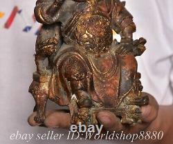 8.4 Old Chinese Bronze Gilt Dynasty General Guan Gong yu Statue