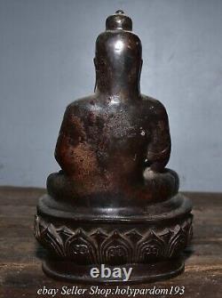8.4 Old Chinese Bronze Gilt Shakyamuni Amitabha Buddha Statue Sculpture