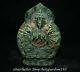 8.4 Old Chinese Green Jade Carved 1000 Arms Avalokiteshvara Of Goddess Statue