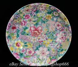 8.4 Yongzheng Marked Chinese Famille rose Porcelain Flower Round Plate Pair