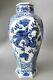 8.5'' Chinese Becautiful Blue&white Porcelain Vase Hand Painting Loong