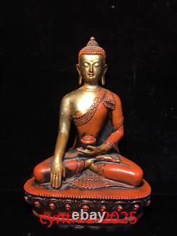 8.6Collecting Chinese antiques Pure copper gilding Statue of Sakyamuni Buddha