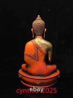 8.6Collecting Chinese antiques Pure copper gilding Statue of Sakyamuni Buddha