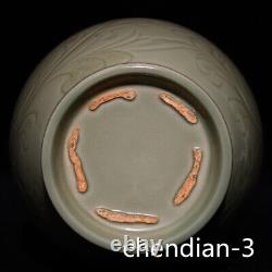 8.6 Chinese antiques Porcelain Song Yue kiln mark carve Huapattern bottle