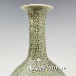 8.6 Chinese antiques Ru Kiln Porcelain Engraved poem Celestial sphere bottle