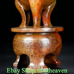 8.6 Old Chinese Nephrite Hetian Jade Carving Han Dynasty Palace 2 Ear Censer