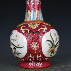 8.7 Old Chinese Porcelain qing dynasty qianlong mark famille rose lucidum Vase