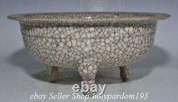 8.8 Ancient Chinese Song Dynasty Guan Kiln Porcelain Round 3 Leg Jar Pot