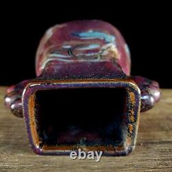 8.8 Chinese Porcelain Song dynasty jian kiln Fambe colour beauty beast ear Vase