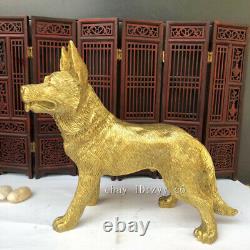 8.8 Chinese antiques Pure copper Lucky Wolfhound statue Decoration