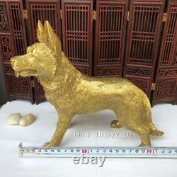 8.8 Chinese antiques Pure copper Lucky Wolfhound statue Decoration