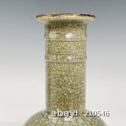 8.8 Chinese antiques Ru Kiln Porcelain Bao Jinkou Engraved poem vase
