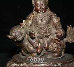 8.8 Collect Old Chinese Bronze Buddha Ride Beast Statue Sculpture