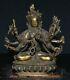 8.8 Ancient Chinese Copper Gilt 10 Arms Guan Yin Boddhisattva Buddha Statue