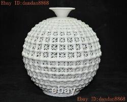 8 China Chinese Dehua white porcelain Pottery Hollow Bottle Pot Vase Jar Statue