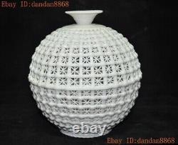 8 China Chinese Dehua white porcelain Pottery Hollow Bottle Pot Vase Jar Statue