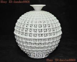 8 China Chinese Dehua white porcelain Pottery Hollow Bottle Pot Vase Jar Statue