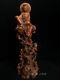 8 Chinese Antiques Boxwood Hand Carved Comfortable Guanyin Statue Decoration
