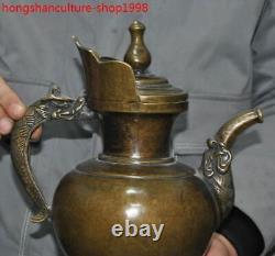 8 rare Old Chinese bronze ancient dynasty Wine vessel Wine jug pot flagon