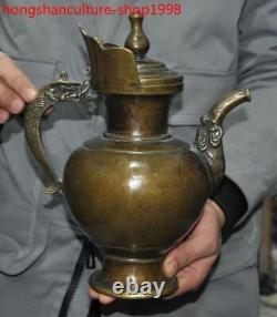 8 rare Old Chinese bronze ancient dynasty Wine vessel Wine jug pot flagon