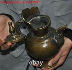 8 rare Old Chinese bronze ancient dynasty Wine vessel Wine jug pot flagon