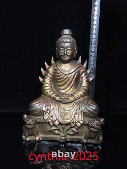 9Old Chinese antiques Pure copper gilding Buddha statue of Northern Wei Dynasty