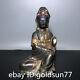 9.0collecting Chinese Antiques Exquisite Pure Copper Sitting Guanyin Statue