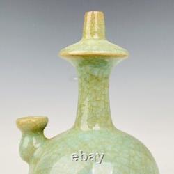 9.1 Chinese Old Porcelain Song dynasty ru kiln museum mark cyan Ice crack Vase