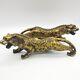 9.25 Chinese Brass Fengshui Zodiac Animal Tigers Beasts King Statue Pair 1358g