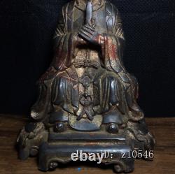 9.2 Chinese antiques Pure copper chenghuangye meditate Buddha statue