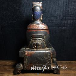 9.2 Chinese antiques Pure copper chenghuangye meditate Buddha statue