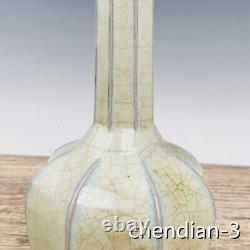 9.2 Chinese antiques porcelain Song Rukiln mark backflow Eight leng bottle
