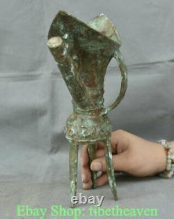 9.2 Collect Old Chinese Bronze Ware Dynasty Palace oxhorn Drinking Cup