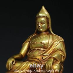 9.2 Old Chinese Copper Gilt Buddhism Je Tsongkhapa Buddha Statue Sculpture