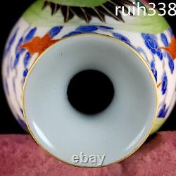 9.2 Old Chinese Qianlong of Qing Dynasty powder color Crane pattern bottle