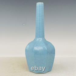 9.5 Old Chinese Porcelain Song dynasty ru kiln museum mark blue Ice crack Vase