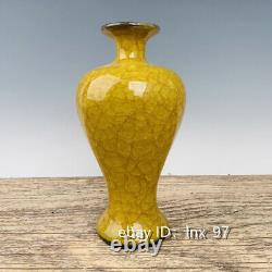 9.6Chinese antiques overseas return Official Kiln Porcelain Borneol plum bottle
